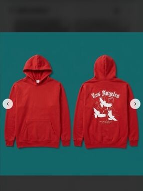 Red Los Angeles New Fashion Brand Graphic Hoodie Sweatshirt - Men's